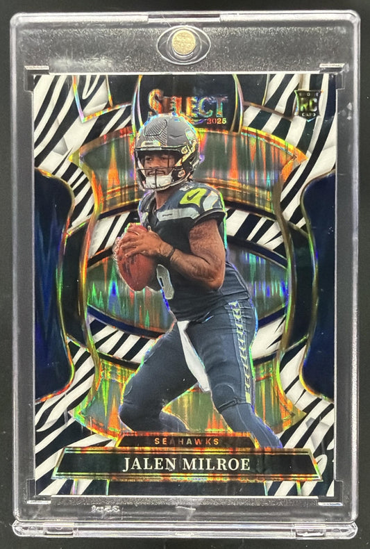2025 Panini Select Jalen Milroe #504 Zebra Rookie