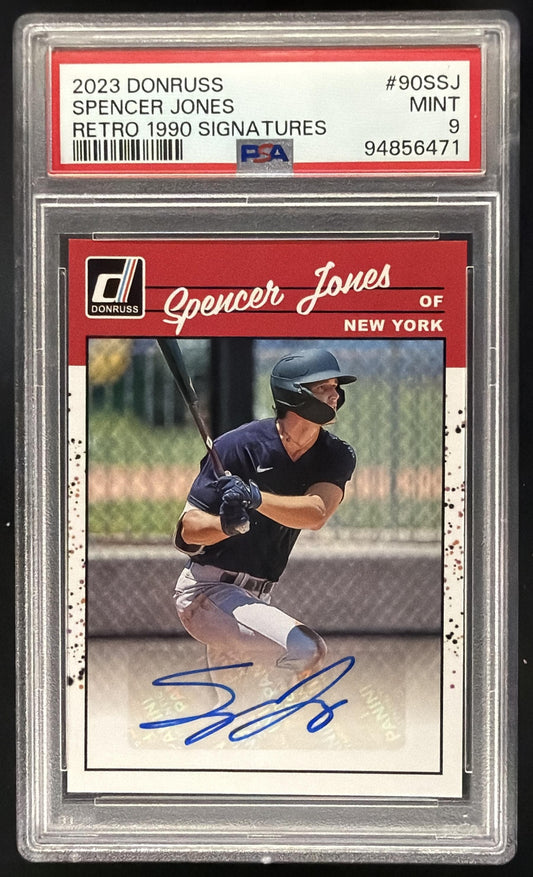 2023 Panini Donruss Spencer Jones #90S-SJ Retro 1990 Signatures Auto PSA 9