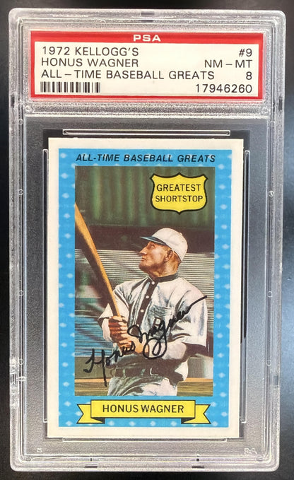 1972 Kellogg's Honus Wagner $9 All-Time Baseball Greats PSA 8