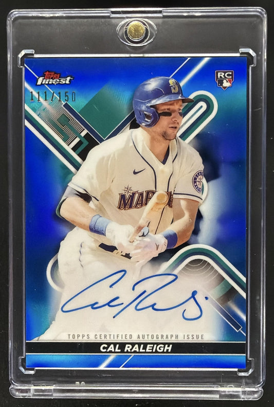 2022 Topps Finest Cal Raleigh #FA-CR Auto Blue Refractor 111/150 RC