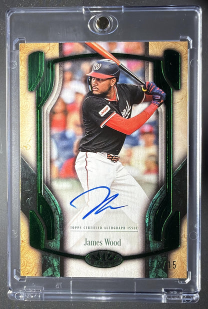 2026 Topps Tier One James Wood #BOA-JWO Break Out Auto Green Foil 2/15