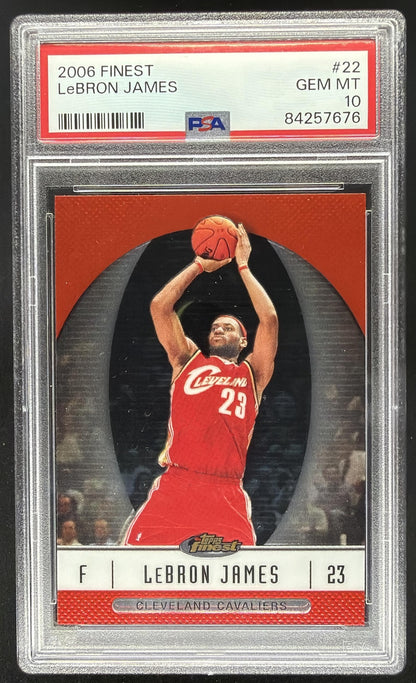 2006-07 Topps Finest LeBron James #22 PSA 10