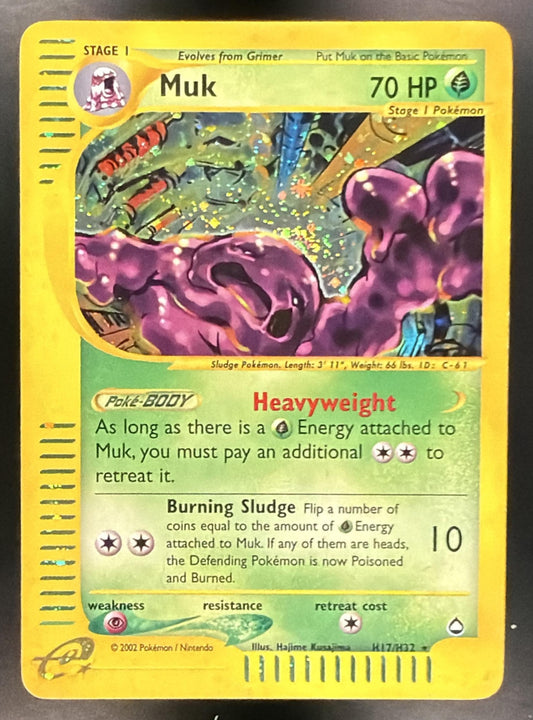 2002 Pokemon Aquapolis Muk H17/H32 Holo HP Swirl