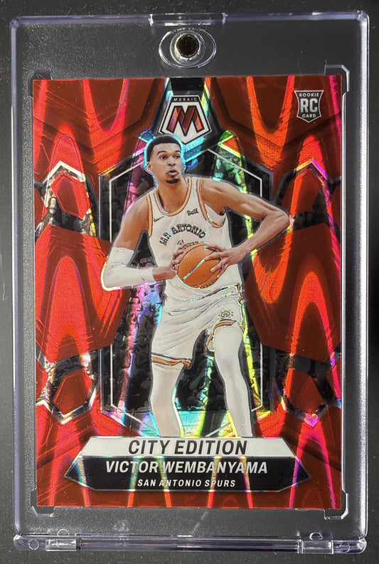 2024 Panini Mosaic Victor Wembanyama #288 Red Seismic Mosaic /299 City Edition