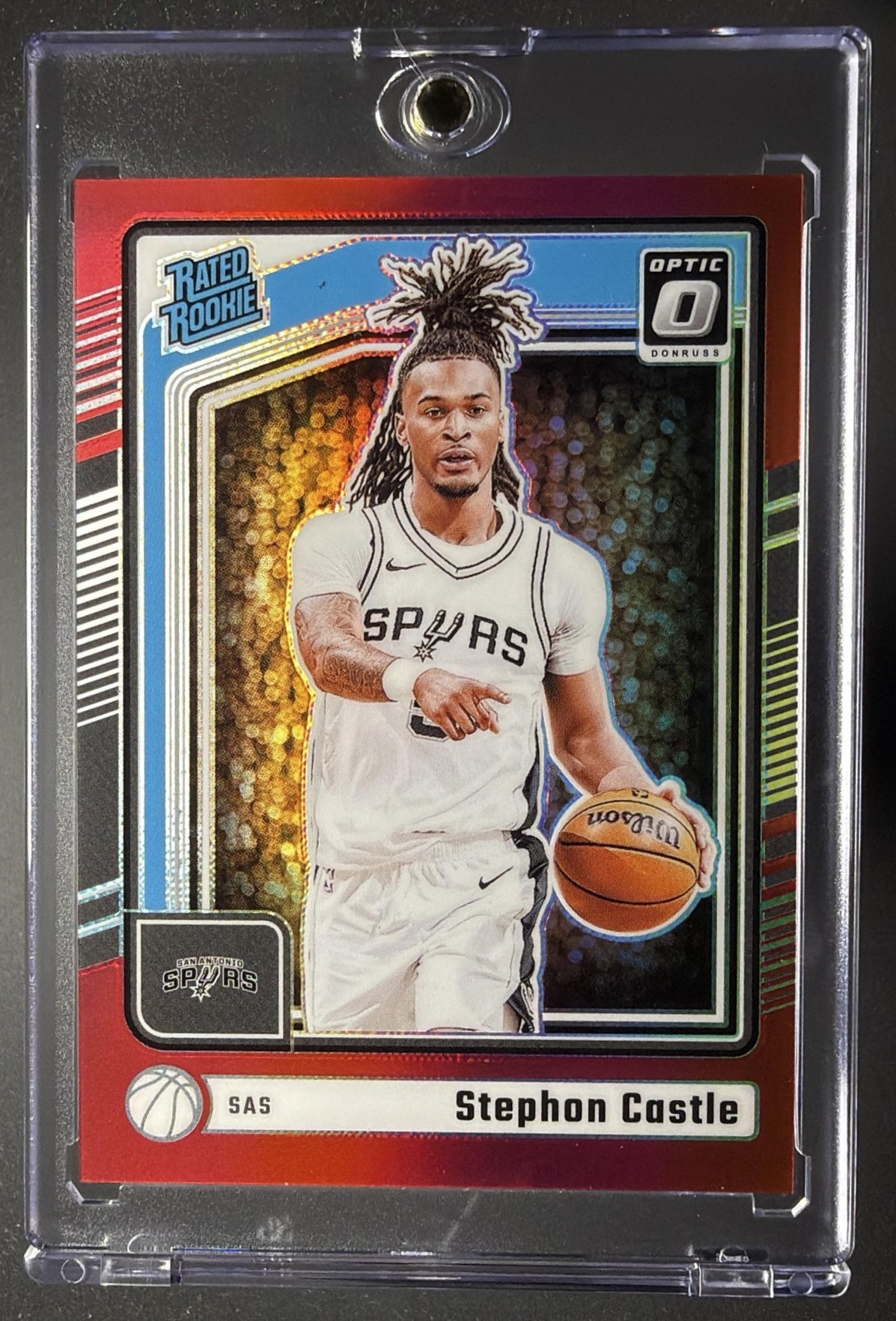2024-25 Panini Donruss Optic Stephon Castle #254 Red Prizm 75/99 RC Rated Rookie