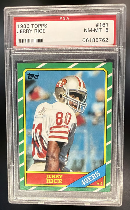 1986 Topps Jerry Rice #161 RC PSA 8