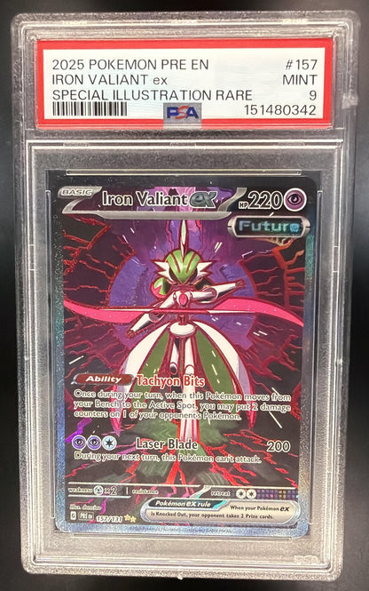 2025 Pokemon Prismatic Evolutions Iron Valiant ex 157/131 PSA 9