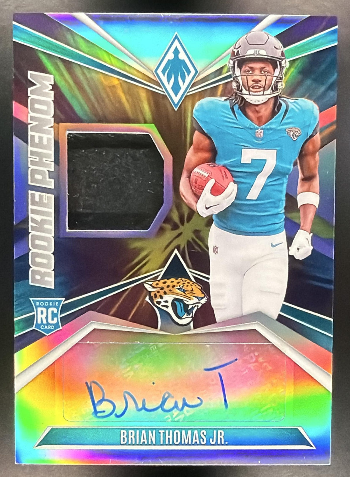 2024 Panini Phoenix Brian Thomas Jr. #RPJA-BTJ Rookie Phenom Jerseys Auto ColorBurst /24 MEM RC