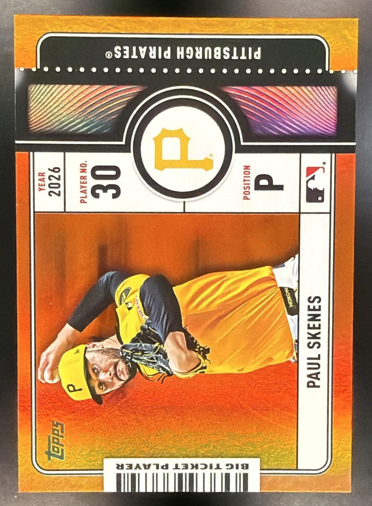 2026 Topps Series 1 Paul Skenes #BTP-14 Big Ticket Players Orange /25
