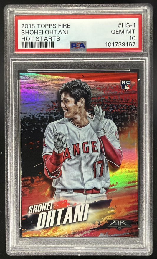 2018 Topps Fire Shohei Ohtani #HS-1 Hot Starts RC PSA 10