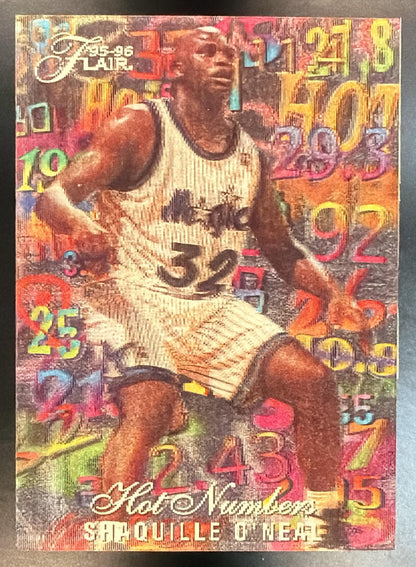 1995-96 Fleer Flair Shaquille O'Neal 11 of 15 Hot Numbers Insert