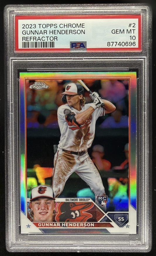 2023 Topps Chrome Gunnar Henderson #2 Refractor RC PSA 10