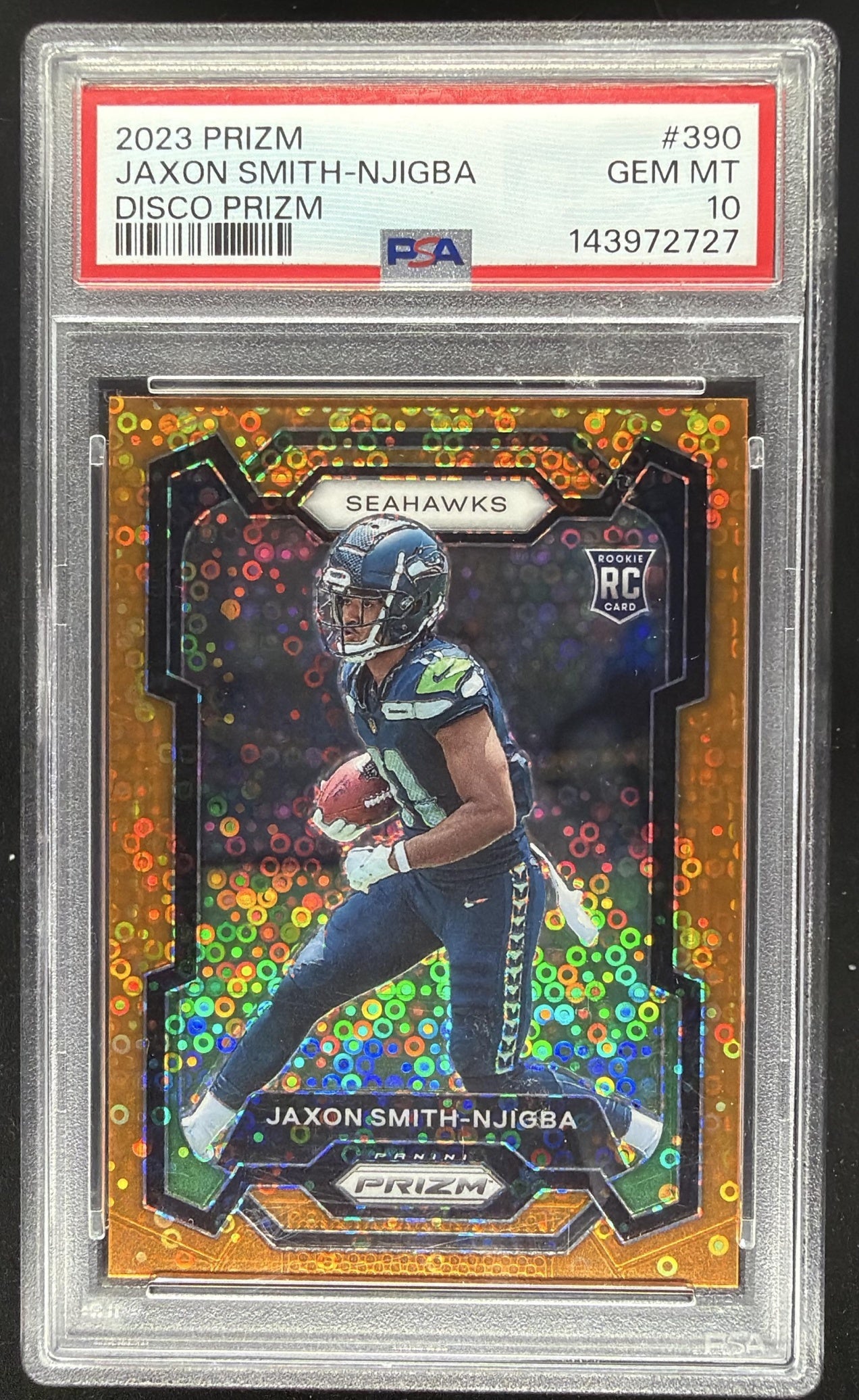 2023 Prizm Jaxon Smith-Njigba Rookie Orange Disco PSA 10
