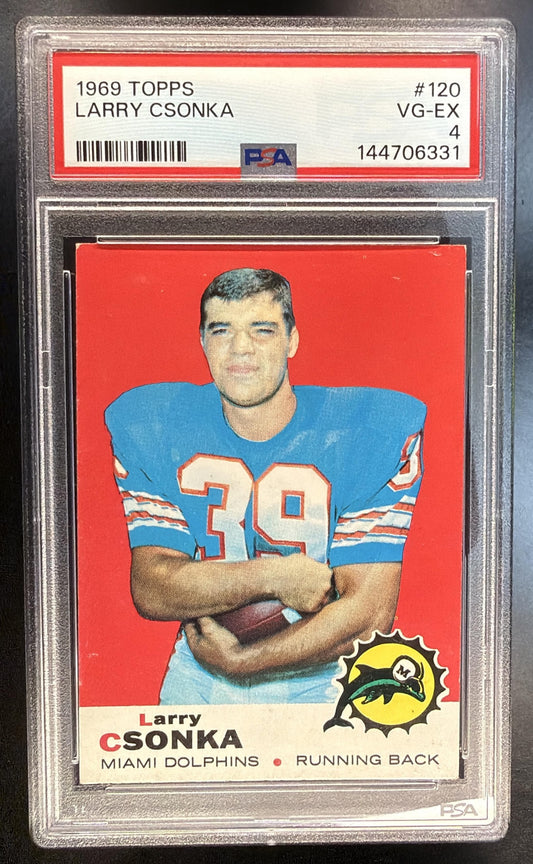 1969 Topps Larry Csonka #120 RC Dolphins PSA 4
