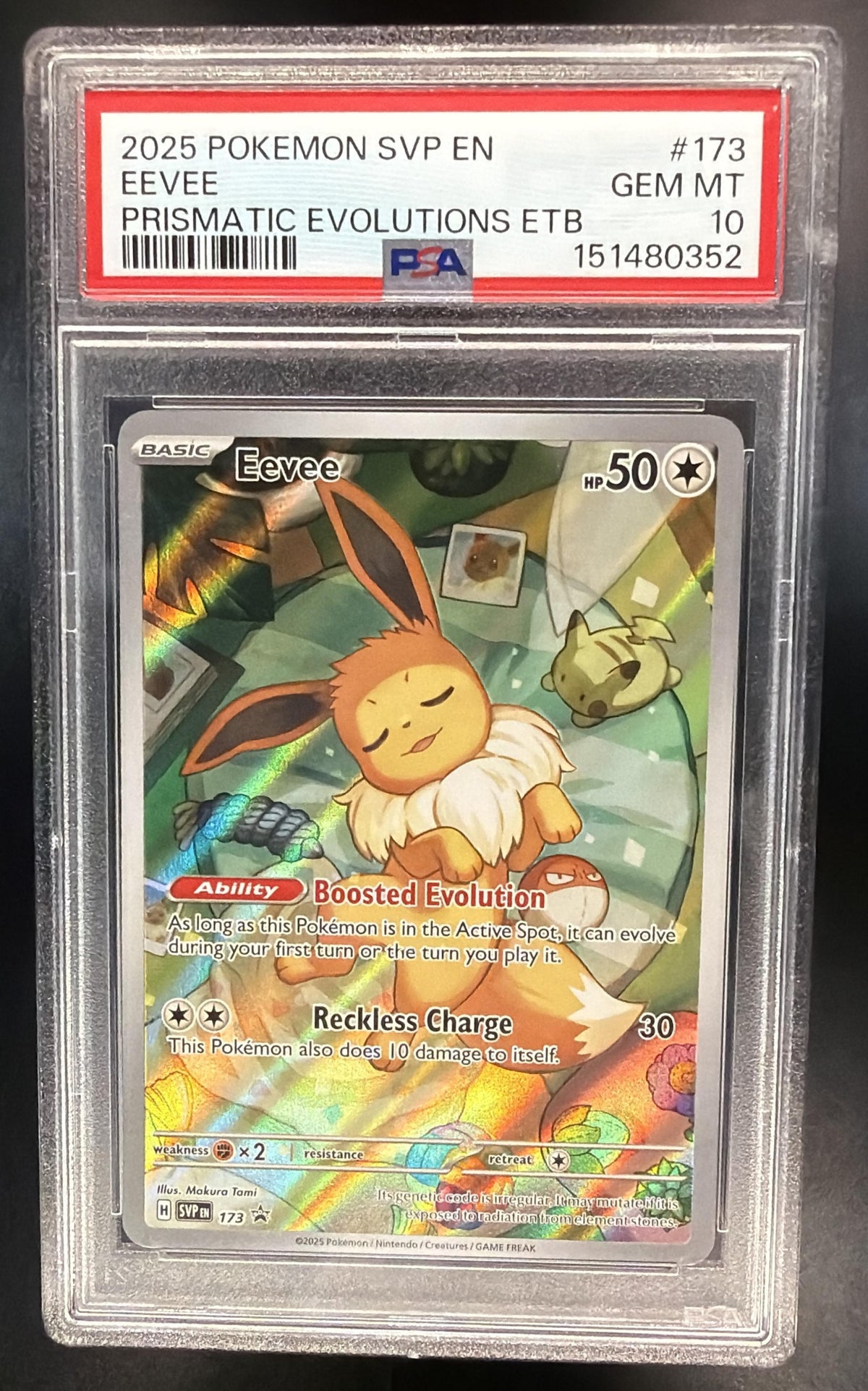 2025 Pokemon Prismatic Evolutions Eevee 173 PSA 10