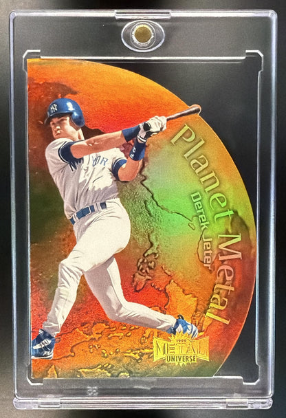 1999 Skybox Metal Universe Derek Jeter #6 Planet Metal Die Cut
