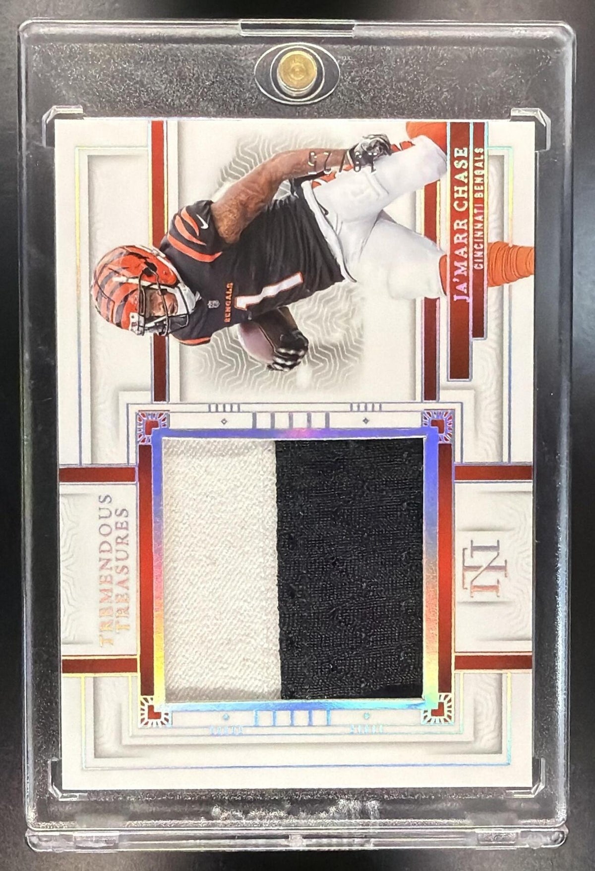 2023 Panini National Treasures Ja'Marr Chase #TRE-JCE Tremendous Treasures /25
