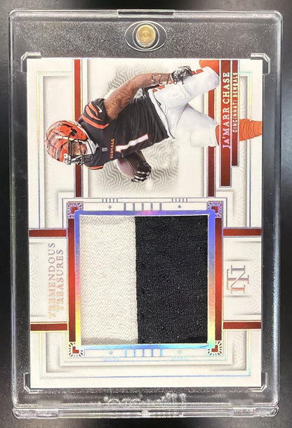2023 Panini National Treasures Ja'Marr Chase #TRE-JCE Tremendous Treasures /25
