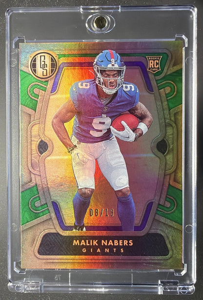 2024 Panini Gold Standard Malik Nabers #105 Emerald 8/13 RC