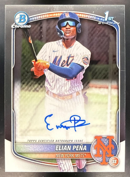 2025 Bowman Chrome Elian Pena #CPA-EP Auto 1st Prospect Mets