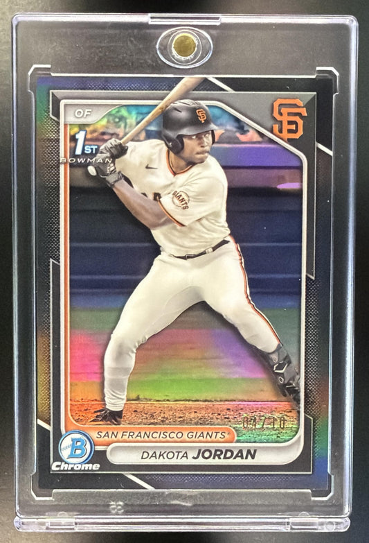 2024 Bowman Draft Dakota Jordan #BDC-71 Black /10