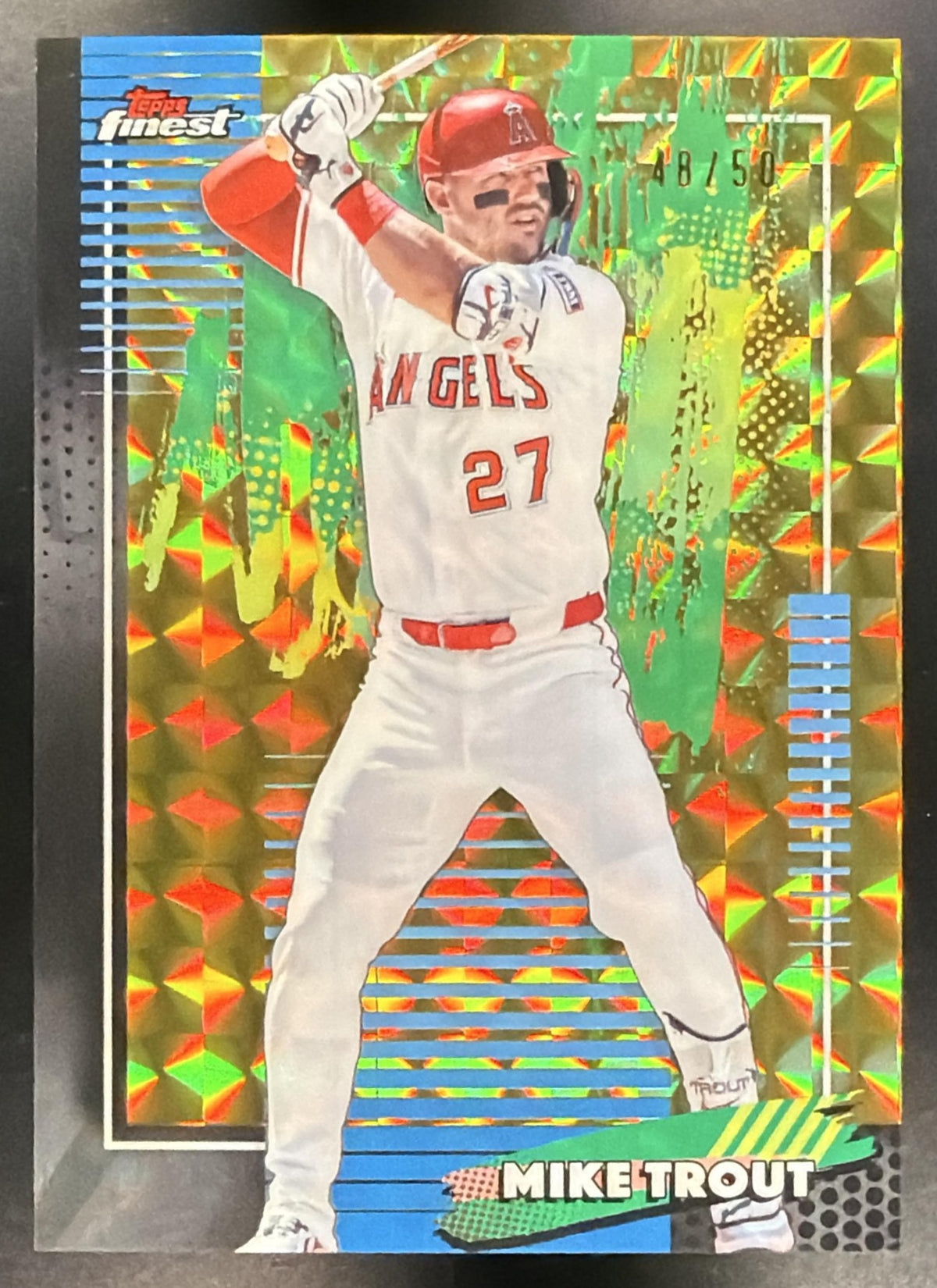 2026 Topps Finest Mike Trout #58 Gold Geometric Refractor 48/50