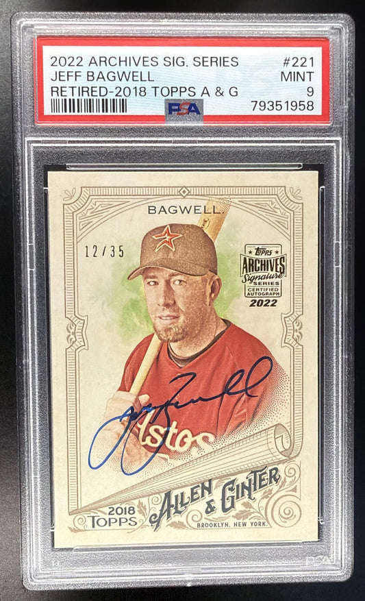 2018 Topps Allen & Ginter Jeff Bagwell #221 Auto /35 PSA 9