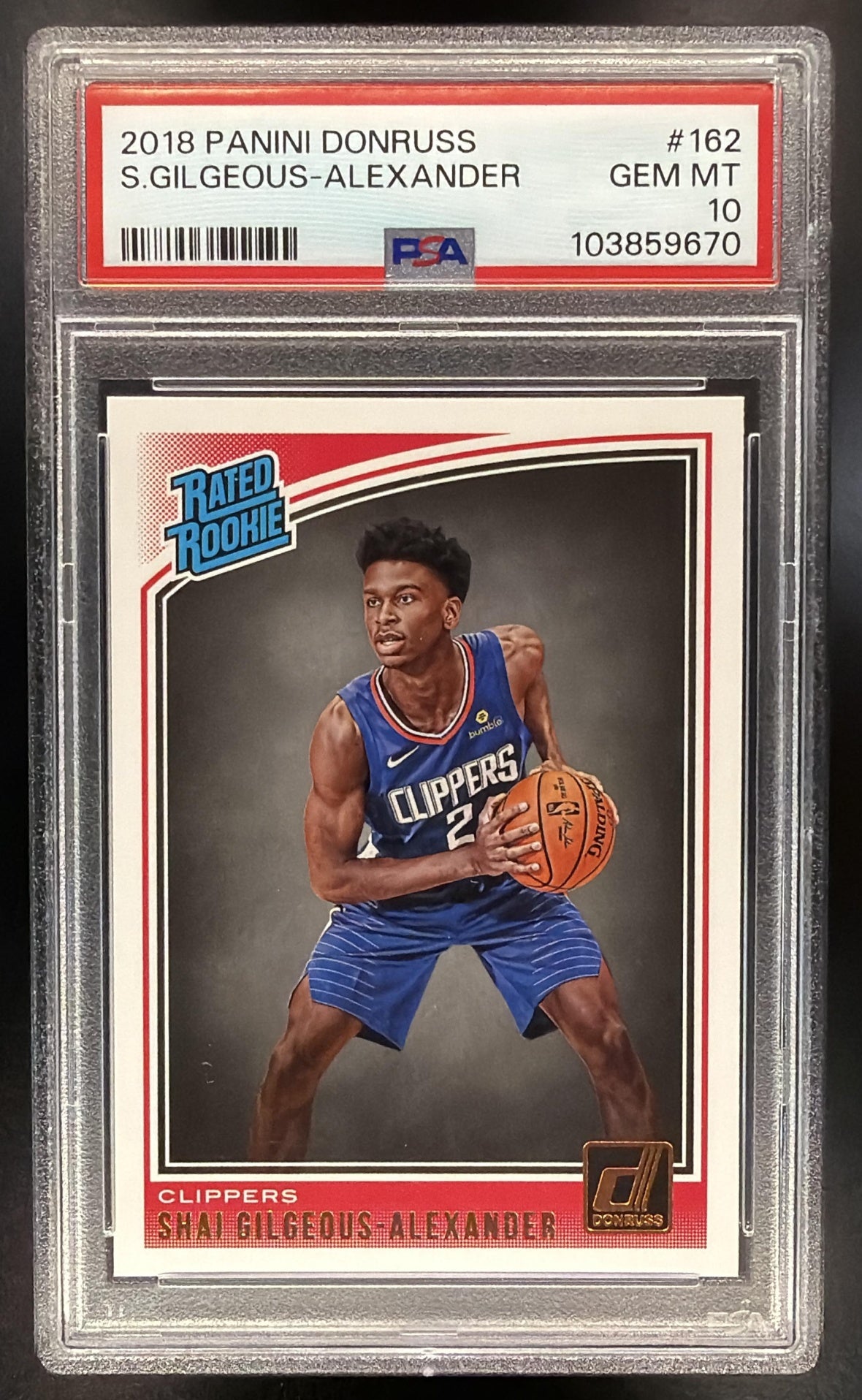 2018-19 Panini Donruss Shai Gilgeous-Alexander #162 RC PSA 10