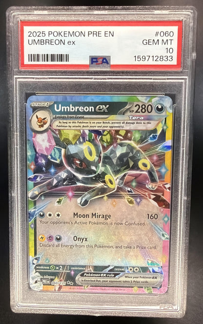 2025 Pokemon Prismatic Evolutions Umbreon ex 060/131 PSA 10