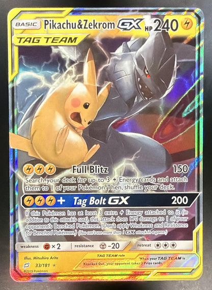 2019 Pokemon Team Up Pikachu & Zekrom GX 33/181 MP