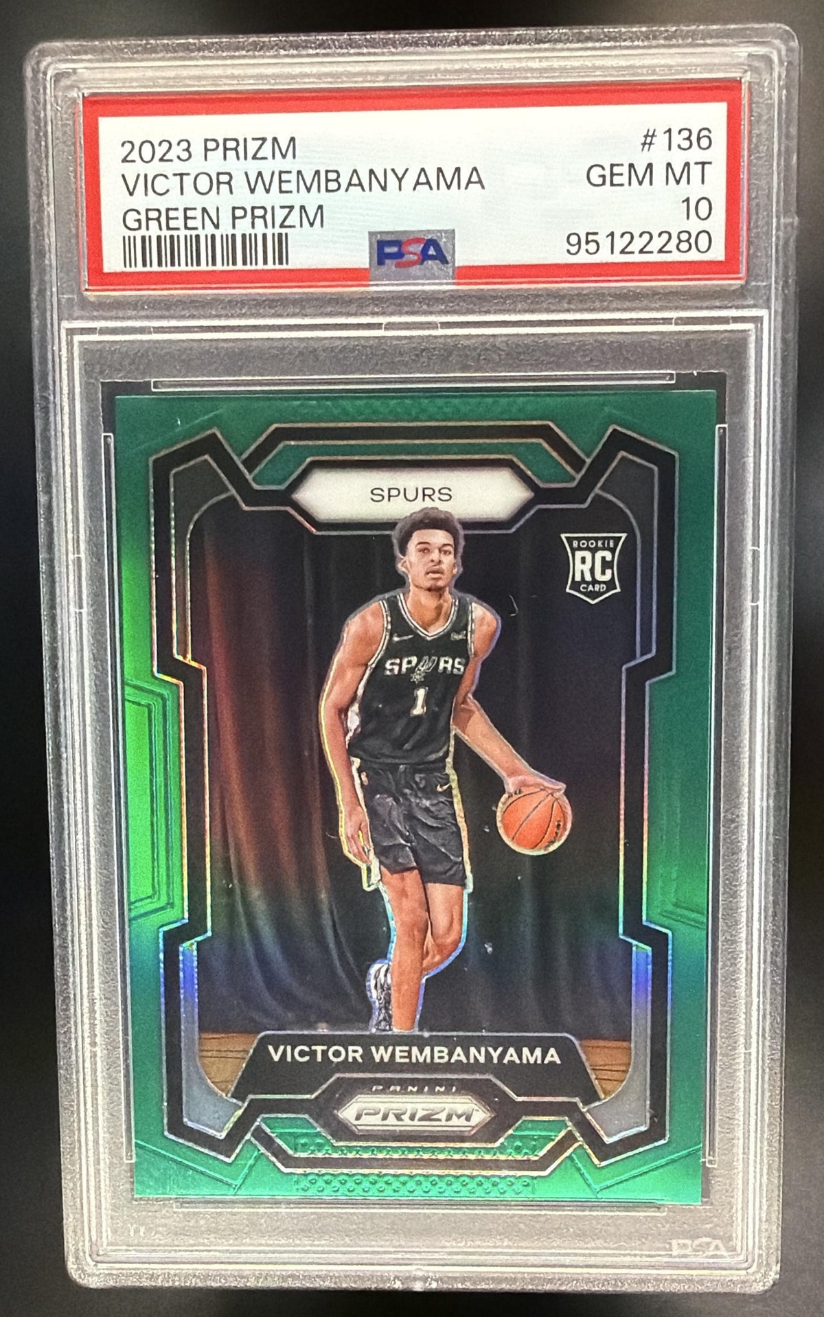 2023-24 Panini Prizm Victor Wembanyama #136 Prizms Green RC PSA 10