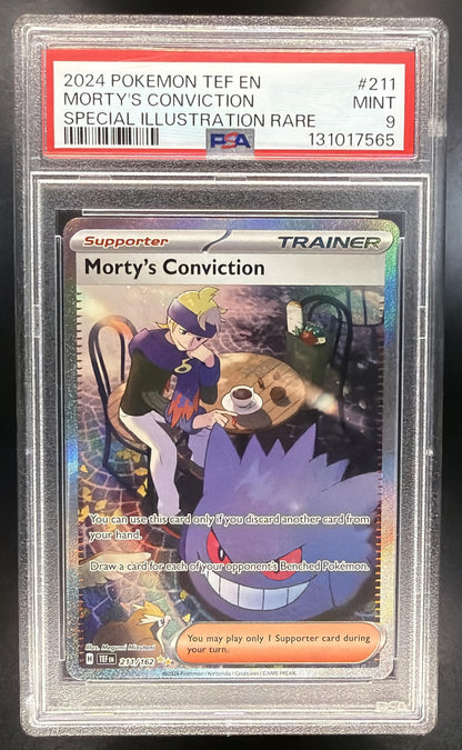 2024 Pokemon Temporal Forces Morty's Conviction 211/162 PSA 9