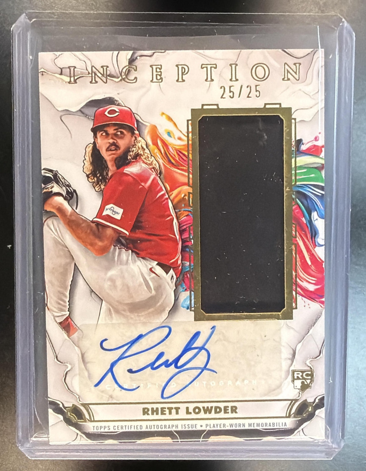 2025 Topps Inception Baseball Rhett Lowder #IAGR-RL Rookie Patch Auto 25/25 Reds