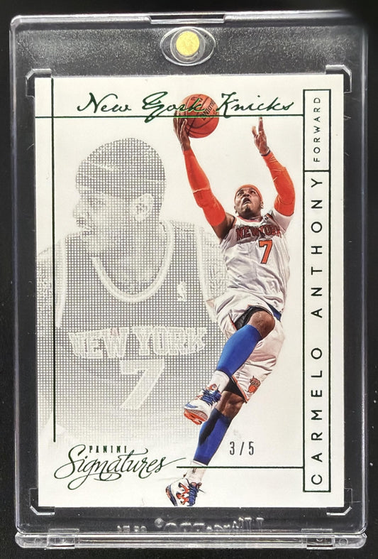 2013-14 Panini Signatures Carmelo Anthony #FL-CA Auto Emerald /5