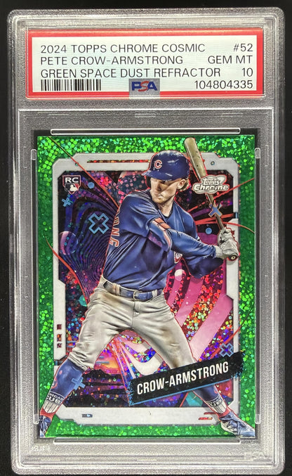 2024 Topps Cosmic Chrome Pete Crow-Armstrong #52 Green Space Dust Refractor /75 RC PSA 10