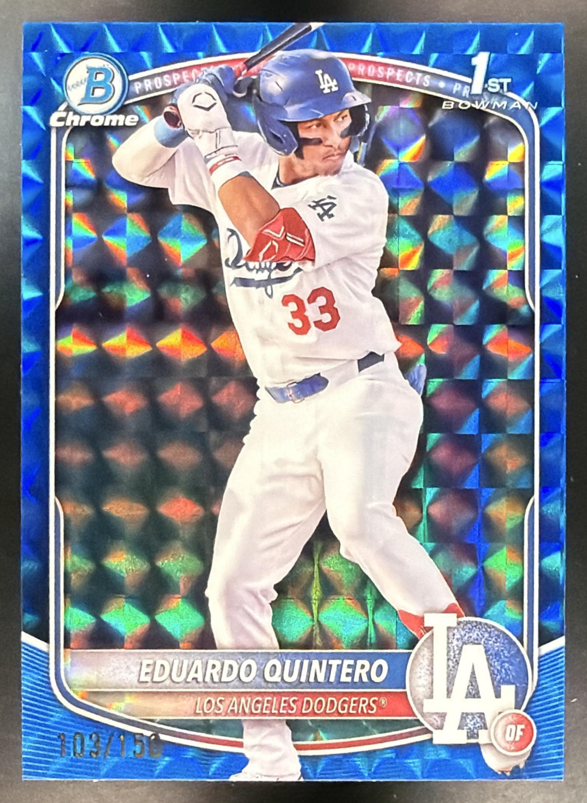 2025 Bowman Eduardo Quintero #BCP-115 Chrome Blue Geometric Refractor 103/150 1st Prospect