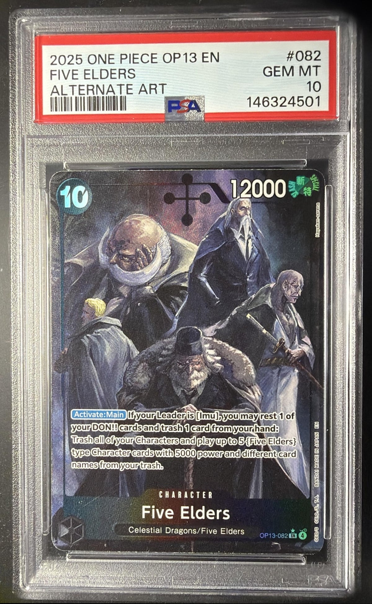 2025 One Piece Carrying On His Will Five Elders #OP13-082 Alternate Art SP PSA 10