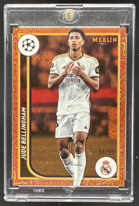 2023 Topps Chrome Merlin UEFA Jude Bellingham #105 Orange Refractor /25