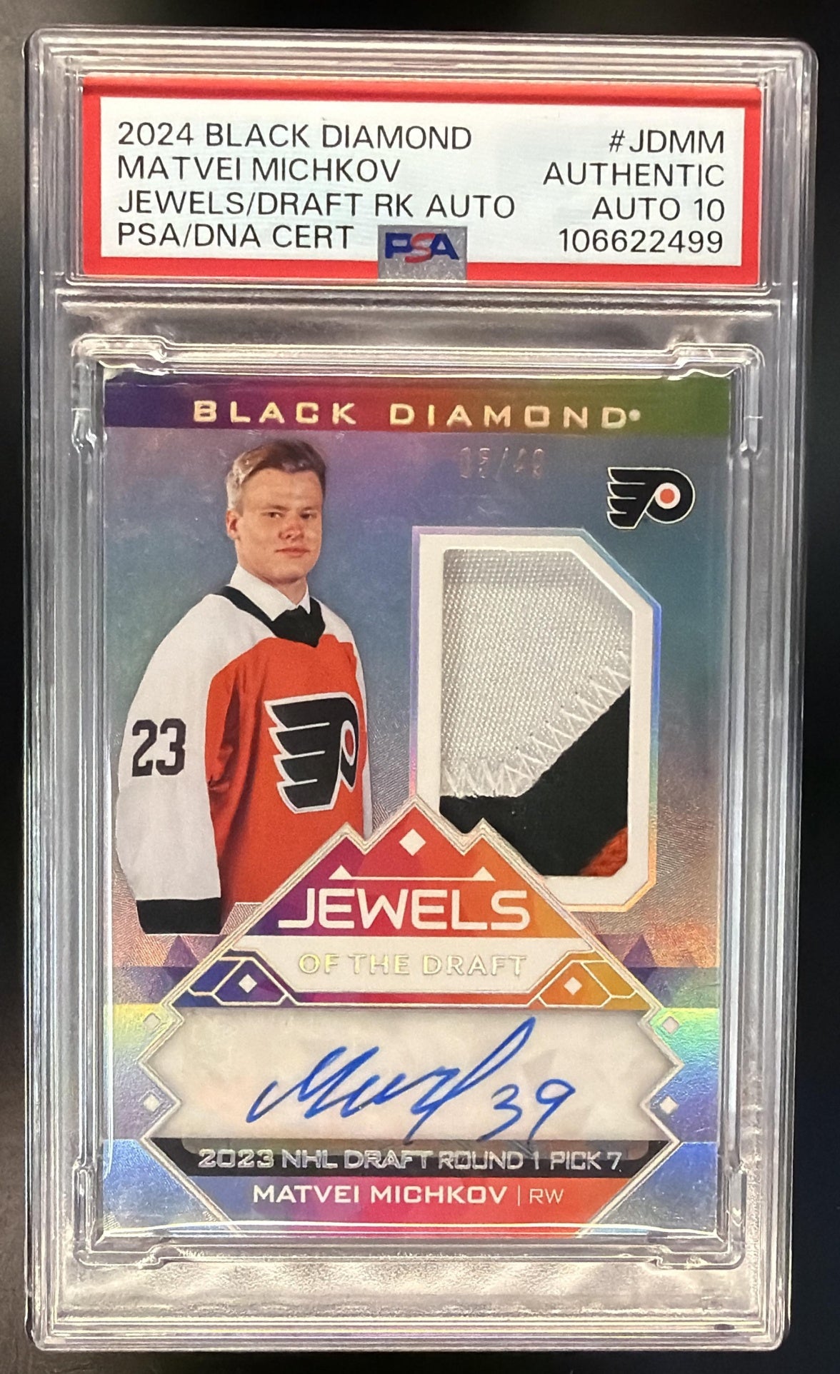 2024 Upper Deck Black Diamond Matvei Michkov #JD-MM Auto /49
