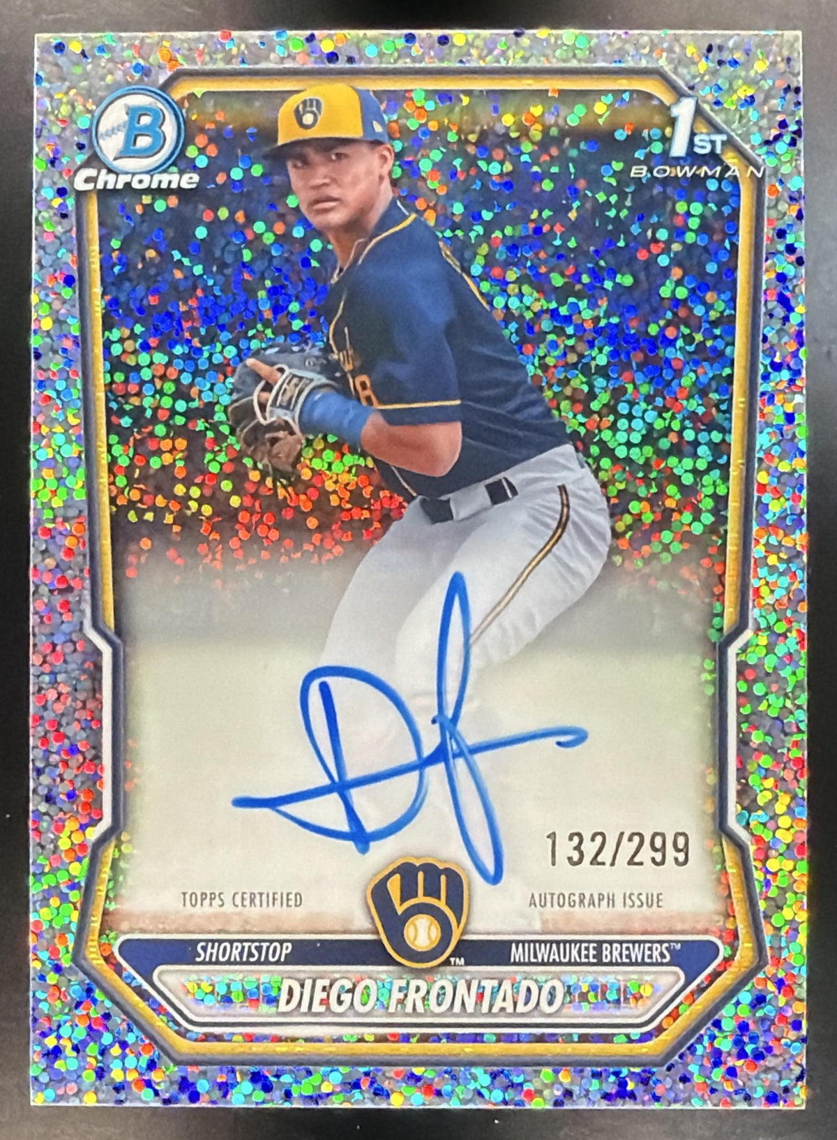2026 Bowman Chrome Diego Frontado #CPA-DF Auto Speckle Refractor 132/299 1st Prospect