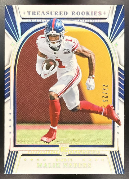 2024 Panini National Treasures Malik Nabers #TR-MNS Treasured Rookies 22/25 RC