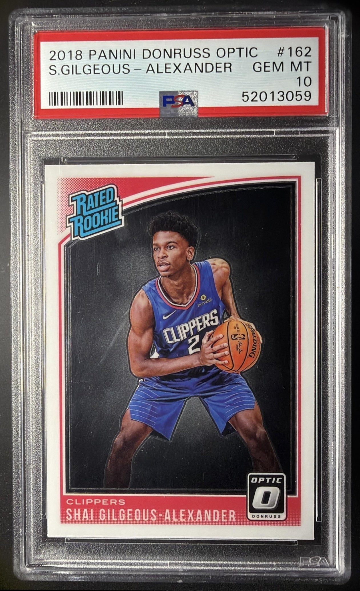 2018-19 Panini Donruss Optic Shai Gilgeous-Alexander #162 RC PSA 10
