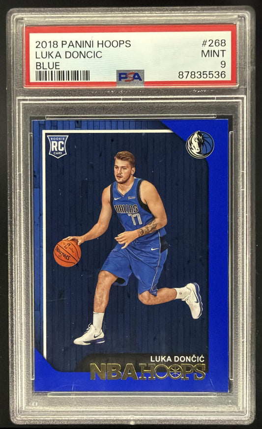 2018-19 Panini Hoops Luka Doncic #268 Blue RC PSA 9