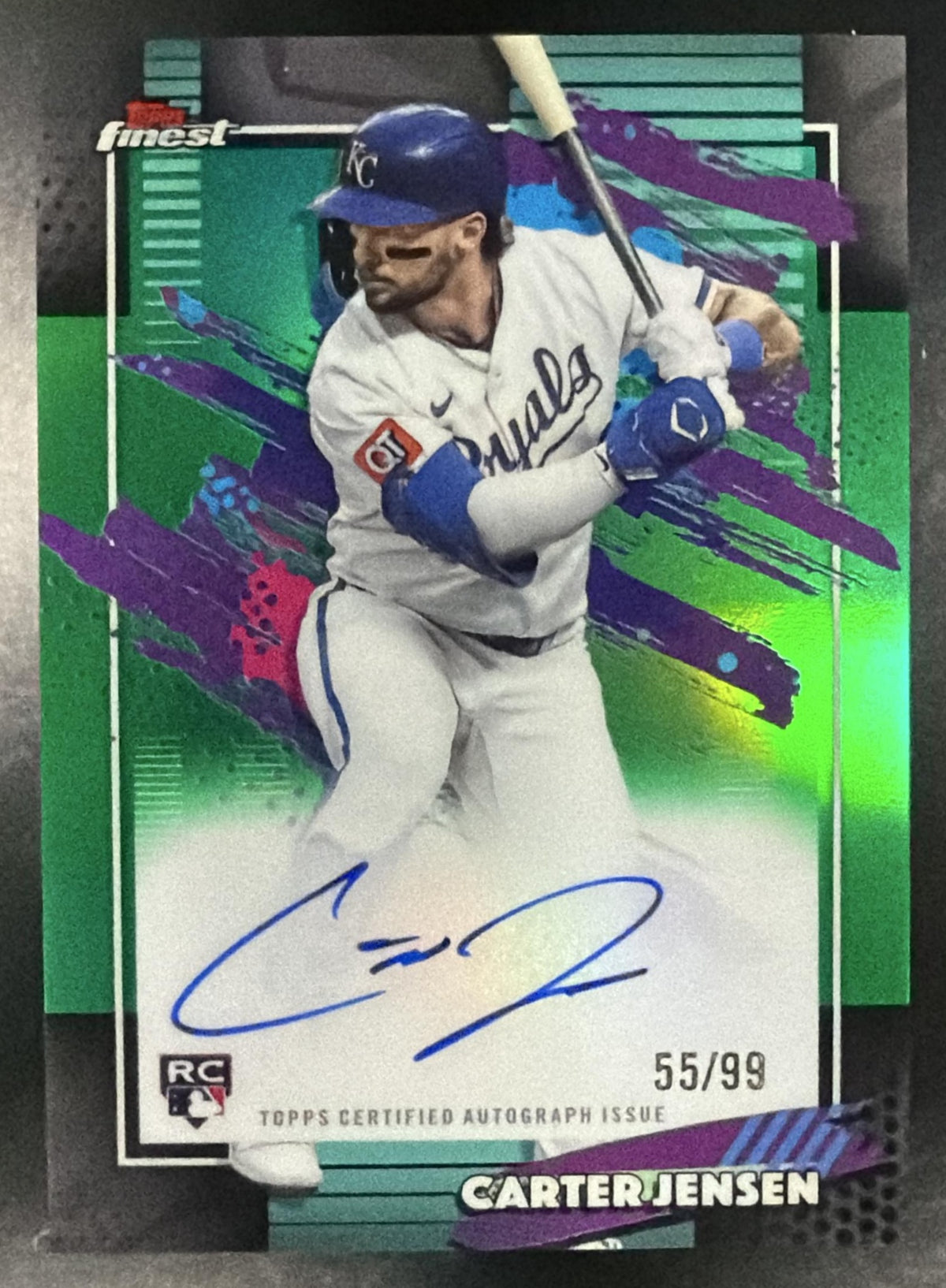 2026 Topps Finest Carter Jensen #FA-CJ Auto Green Refractor 55/99 RC