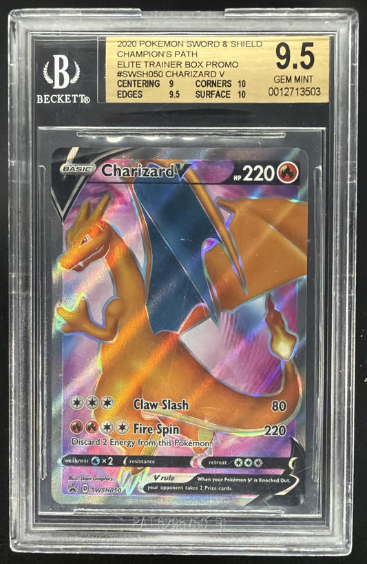 Pokemon Sword & Shield Black Star Promos Charizard V #SWSH050 2020 BGS 9.5