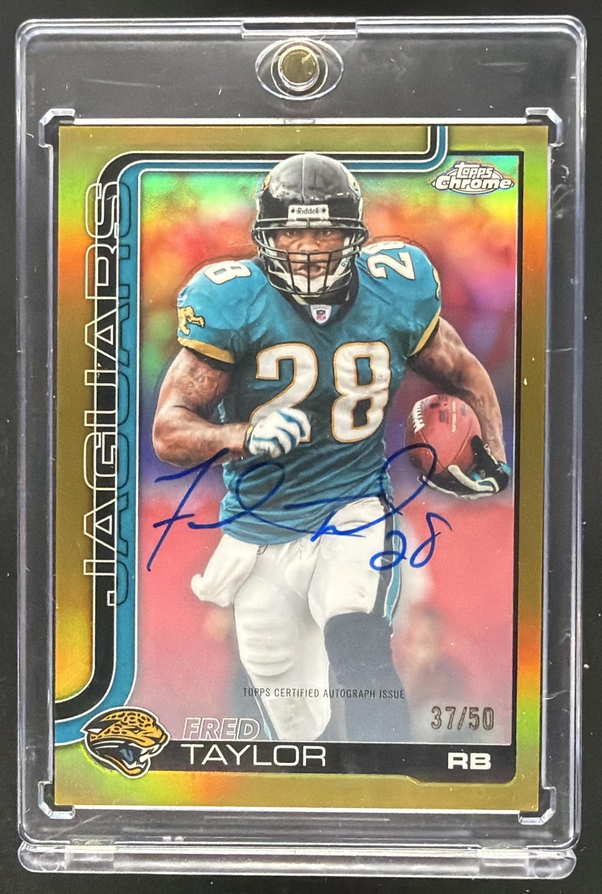 2025 Topps Chrome Fred Taylor #CLA-FT Legends Auto Gold Refractor 37/50