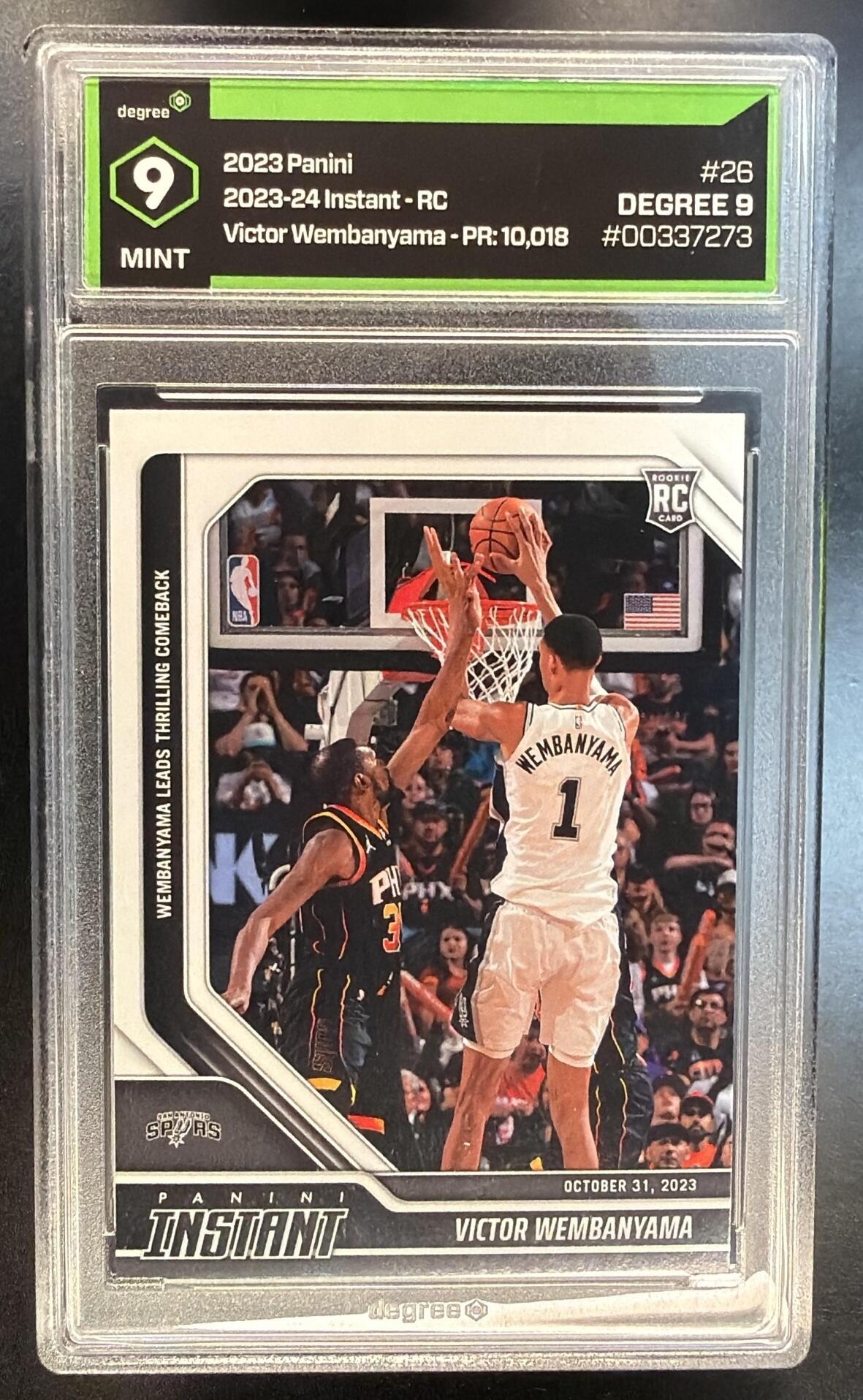 2023-24 Panini Instant Victor Wembanyama #26 1 of 10,018 RC Spurs Degree 9