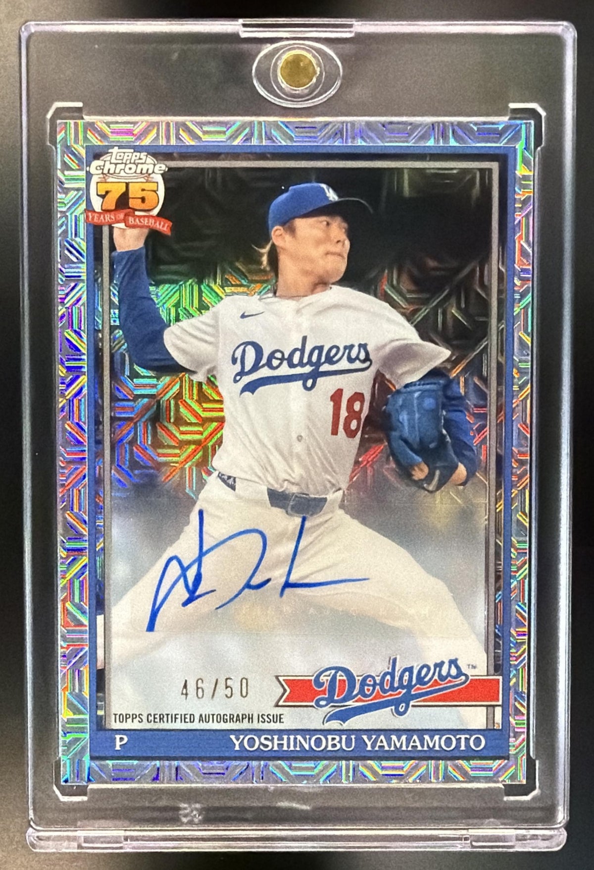 2026 Topps Series 1 Yoshinobu Yamamoto #91C-18 Auto Silver Pack /50