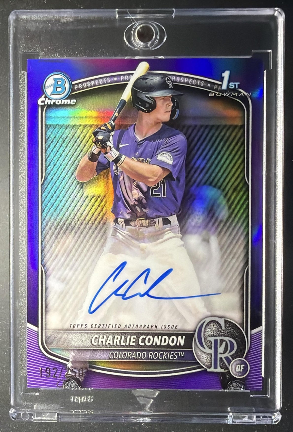 2025 Bowman Charlie Condon #CPA-CC Chrome Auto Purple Refractor /250 1st Prospect