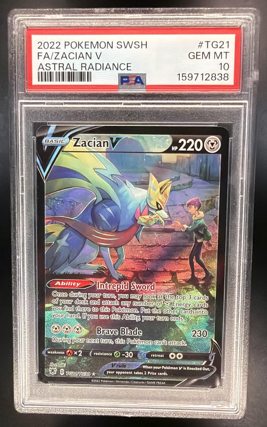 2022 Pokemon Astral Radiance Zacian V TG21/TG30 PSA 10